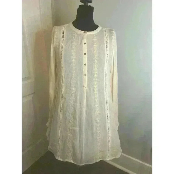 Blu Pepper Airy Women’s S Peachy Gauzy Embroidered Tunic Swing Dress‎ - Picture 1 of 10